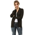 thumbnail image 1 of Women's Open Front Knit Long Sleeve Pockets Sweater Slim Cardigan, 1 of 5