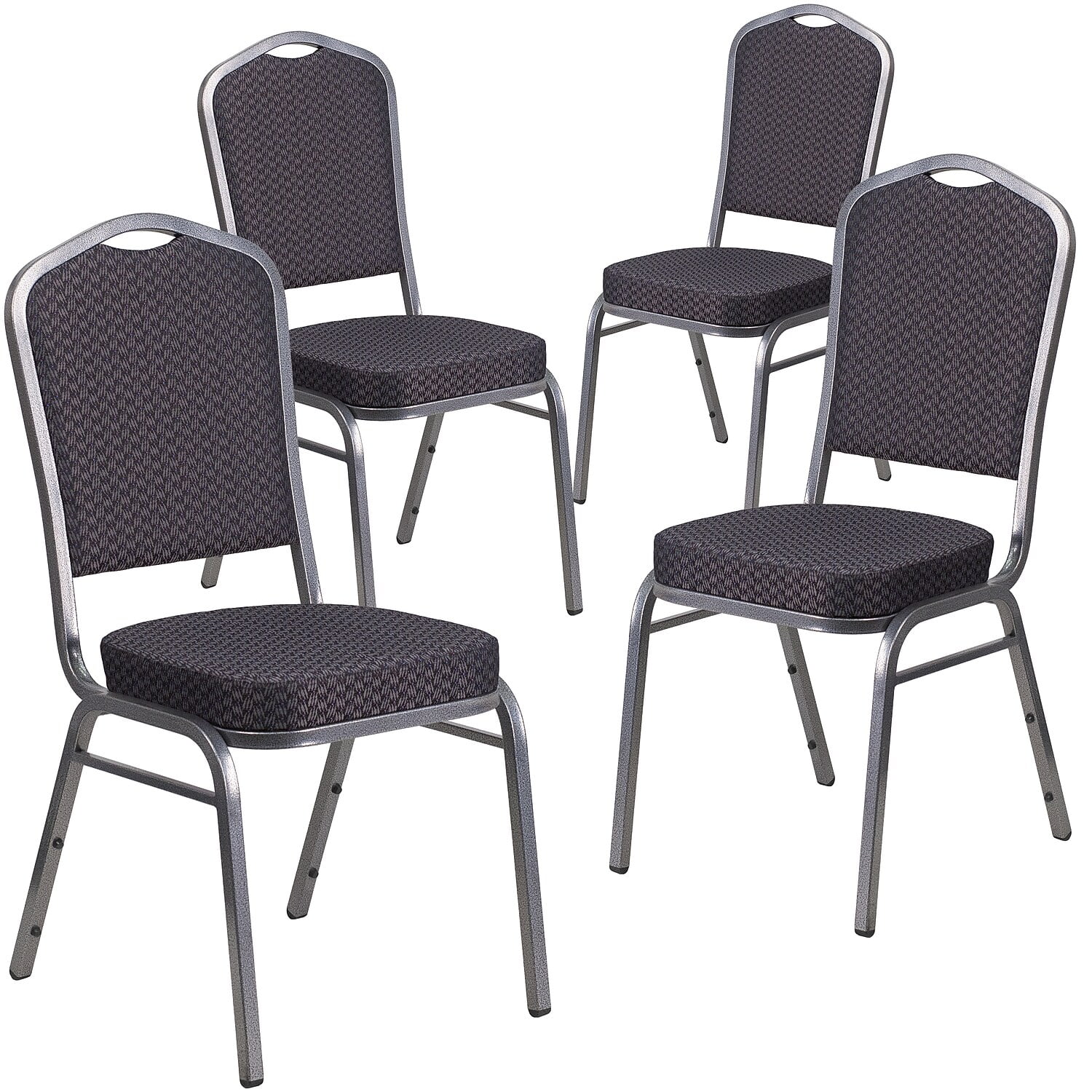 Flash Furniture Teardrop Back Stacking Black Fabric Banquet Chair for sale online 