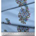thumbnail image 3 of Soimoi Poly Georgette Fabric Leaves & Floral Block Fabric Prints by Yard 52 Inch Wide, 3 of 3