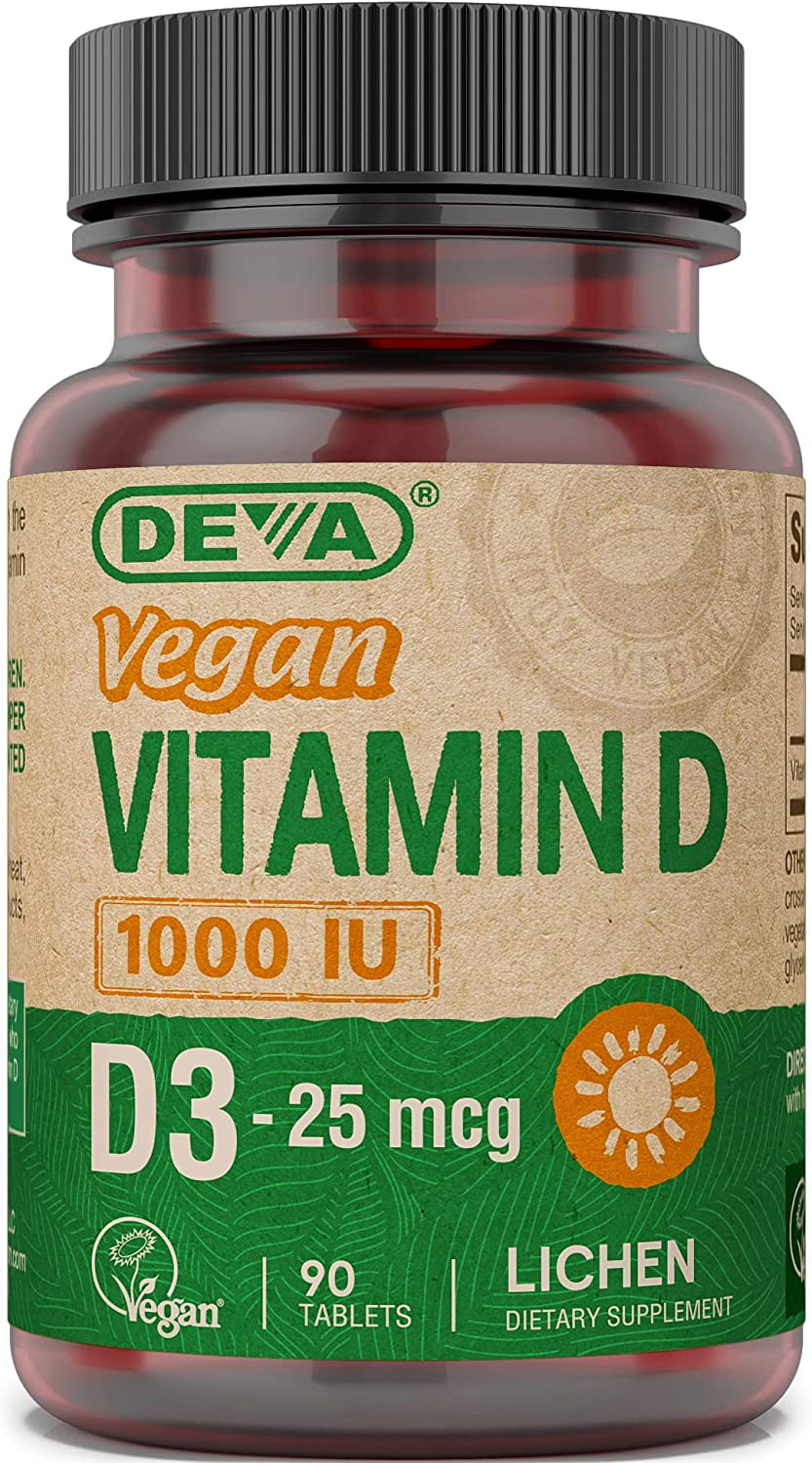 DEVA Vegan Vitamin D3 Supplement onceperday Tablet with 1000 IU 90
