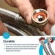 thumbnail image 3 of Eastman 41066 - Conector para lavadora (2 unidades, conexi&oacute;n FHT de 3/4 pulgadas, codo de 90 grados, mangueras trenzadas de acero inoxidable de 6 pies, 41066, 3 of 6