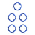 thumbnail image 1 of letairis 1/2/3/5 Pratique Rond Étroit Large Plateaux Résistant à l'Usure Léger Roue à Chaîne Dent à Haute Résistance Pièces de Plaque avec Boulons de Pignon Bleu 5PCS, 1 of 6