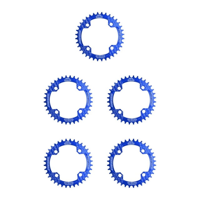 letairis 1/2/3/5 Pratique Rond Étroit Large Plateaux Résistant à l'Usure Léger Roue à Chaîne Dent à Haute Résistance Pièces de Plaque avec Boulons de Pignon Bleu 5PCS