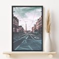 thumbnail image 5 of PixonSign Framed Canvas Print Wall Art Cable Cars Cross The City Places Cityscape Photography Modern Art Bohemian Scenic Colorful Multicolor Ultra for Living Room, Bedroom, Office - 24"x36" Black, 5 of 5