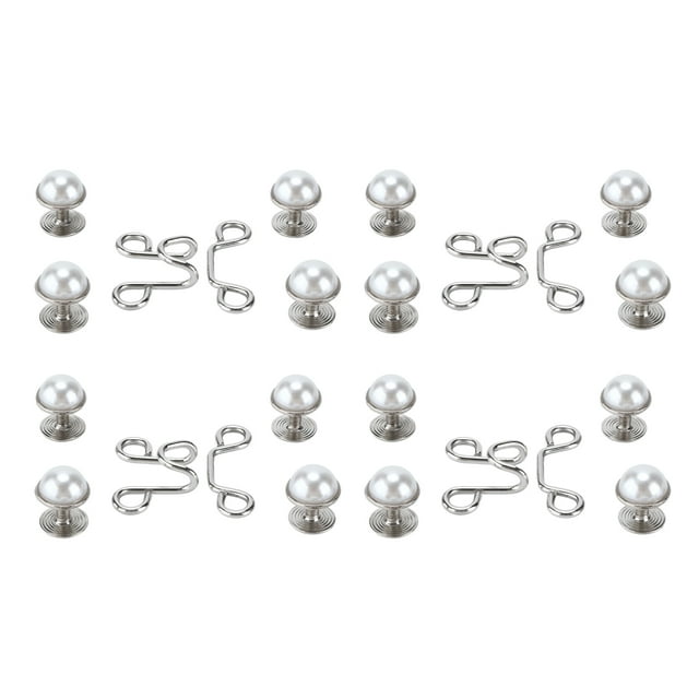 16 Pcs Boutons Réutilisables Robustes Durables Design à Fente pour Carte Pratique Bouton Jean Petite Perle Blanche