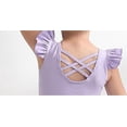 thumbnail image 6 of ‌LYMAYTER Ballet Leotards for Girls Ruffled Sleeve Bodysuit Summer Short Sleeve Dance Practice 3-11Y, 6 of 8