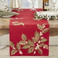 thumbnail image 3 of Evergreen Holly Leaves Table Runner, 3 of 3