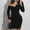 Black, variant on Gspmoly Dresses for Women Plus Size, Women Fashion Knitted Button Slim Dress Long Sleeve Color Dress Cocktail Dresses Deals
