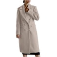 thumbnail image 1 of Yuyuzo Overcoats for Women Long Sleeve Full Length Lapel Neck Button Solid Color Coats with Pockets, 1 of 5