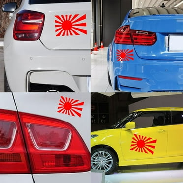 Walbest Car Auto Body Window Decals Japanese Rising Sun Flag Reflective Sticker Decor Universal