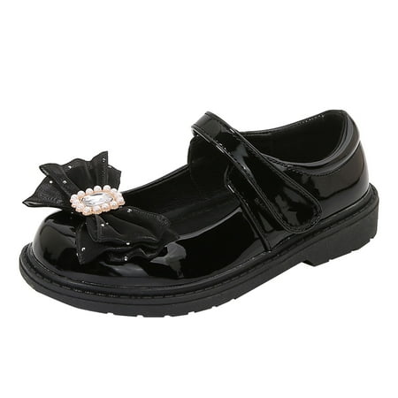 LUOGENLI Slippers Girls Slippers Size 10-12 Girls Sandals Closed Toe Heels Wedding Party Shoes Sequins Bow for Toddler Girls Slippers Size 5.5 Girls Slippers Size 3-4 Toddler Black 28