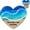 D, variant on Ocean Pocket Heart with Acrylic Display Stand – Handmade Mini Resin Beach Keepsake – Ocean Glass Ornament Gift for Friends, Desk Decor & Pocket-Sized Memento