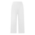 thumbnail image 4 of Womens Cropped Pants Casual Wide Leg Yoga Capri Pant with Pockets Loose Stretch Training Tight Pants Summer Sport Athletic Trousers, 4 of 7