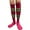 Hot Pink / Bright Green, variant on Hot Pink Softball/Sports Striped Knee High Softball Baseball Sports Tube Socks, Pink Medium