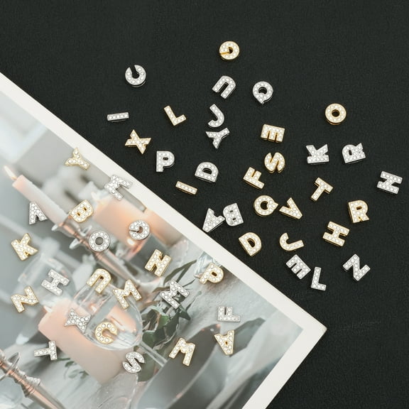 104Pcs A to Z Rhinestone Alphabet Charms Zinc Alloy Elegant Letters Charms DIY Jewelry Making for Jewelry Phone Cases Shoe