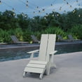 thumbnail image 5 of Merrick Lane Modern All-Weather Poly Resin Wood Adirondack Ottoman Foot Rest in Gray, 5 of 13