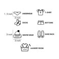 thumbnail image 5 of 4 Set of Clothes Stickers Home Decor Wardrobe Sticker Decal Bedroom Art Sticker,Each Set Has 7 Pieces, 5 of 5