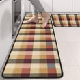 thumbnail image 2 of Kitchen Rugs Sets Of 2,Brown Beige Green and Red Checkered Pattern Anti Fatigue Kitchen Mat Rugs Non Slip Washable,Decorative Kitchen Floor Mats for Kitchen,Sink,Laundry,17"x47"+17"x47", 2 of 5