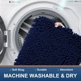 thumbnail image 6 of Smiry Chenille U-Shaped Toilet Bathroom Rugs, Soft Absorbent Non-Slip Contoured Carpet, Machine Washable Bathroom Mats, 20"X24", Navy Blue, 6 of 7