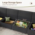 thumbnail image 5 of Marrber Convertible Modular Sectional Couches with Reversible Storage Seat and Ottoman, 7-Seater Sleeper Sofa for Living Room, Apartment, Linen Grey, 5 of 8