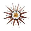 Gold Starburst Wall Clock, Decorative Retro Clock for Living Room, Bedroom or Office, Easy-Hang Round Timepiece with Clear Number Face for Everyday Home Display