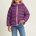thumbnail image 3 of Agkizg Kids Girls Hooded Puffer Coat Long Sleeve Thick Winter Jacket with Pockets Solid Color Warm Casual Outerwear, 3 of 6