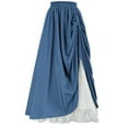 thumbnail image 1 of Grrvtrz Women's Vintage Gothic Skirt Renaissance Style Maxi Skirt High Waist Double-Layer Lace Ruffle Renaissance Maxi Skirts, 1 of 3