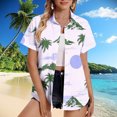 thumbnail image 2 of Pantalones Cortos para las Mujeres Sexy, Blusas de Estilo Hawaiano Impreso, Botón Arriba Cuello Turndown Superior, 2 of 6