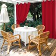 thumbnail image 2 of 2 Panels Outdoor Curtains for Patio Waterproof 54"x84" Pure Red Weatherproof Privacy Outsides Curtains, Simple Solid Color Grommet Thermal Drapes for Cabana Porch Pergola, 2 of 8