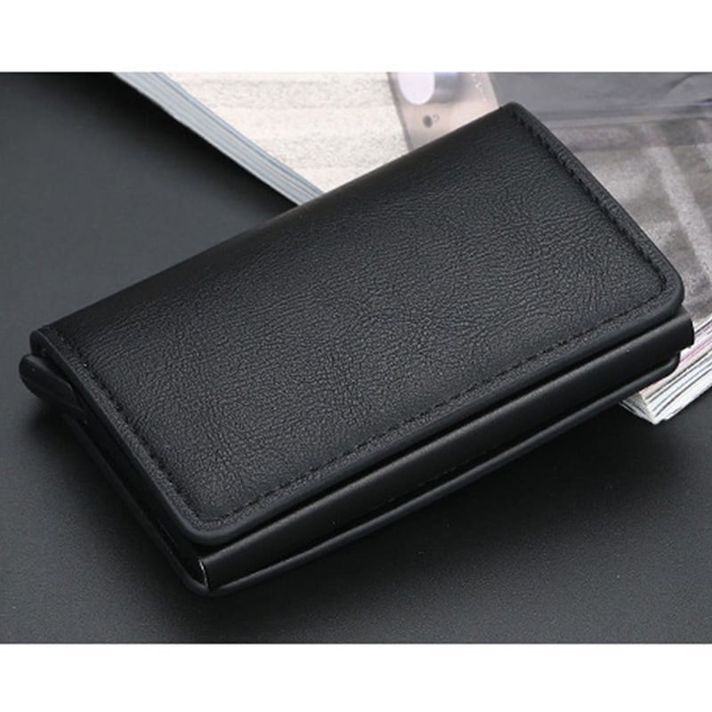 Credit Card Holder RFID Blocking Men Women Mini Business Wallet Leather Aluminum Safe Card Case