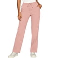 thumbnail image 2 of Lutiedan Cargo Scrub Pants for Women Straight Leg Nursing Uniform Bottoms Stretch Drawstring Scrub Pant with Pockets S-XXL, 2 of 7