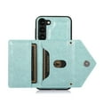 thumbnail image 5 of ELEHOLD Crossbody Luxury Wallet Case for Samsung Galaxy S23 Plus/S23+ 6.6" with Card Slots, Magnetic Button Detachable Shoulder Strap Purse Phone Case, Mint, 5 of 5