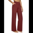 thumbnail image 1 of Pantalones de Yoga para Mujer, de Pierna , con Bolsillos, Cintura Alta, Elásticos, Informales, Deportivos. Vino Tinto XL, 1 of 10
