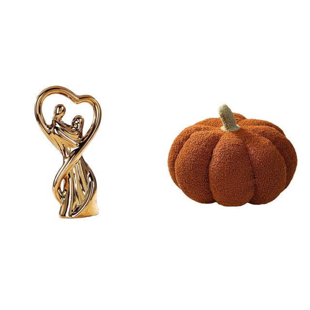 Figura decorativa de pareja, escultura de amantes, regalo para aniversario, familiar, hombre, Halloween, calabaza, cojín decorativo para sofá, dormito