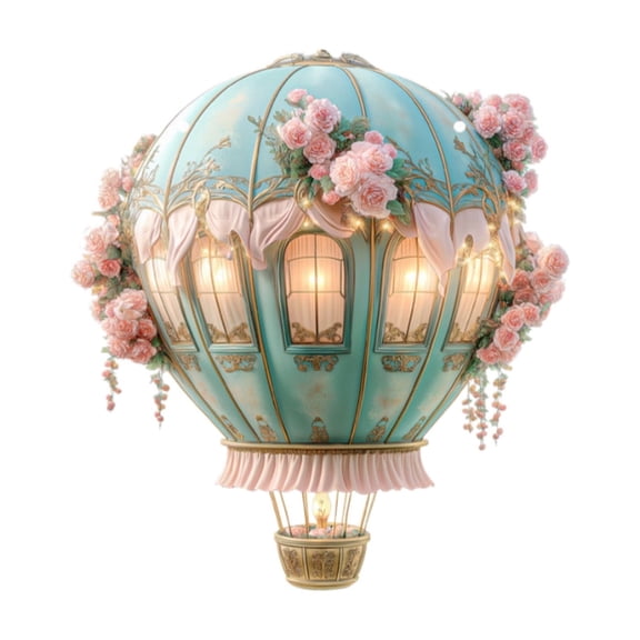 Tuscom Colorful 2D Hot Air Balloon Acrylic Hanging Ornament Shatterproof, Acrylic Window Pendant Air Balloon Wall Decor Hanging for Wedding Room Party
