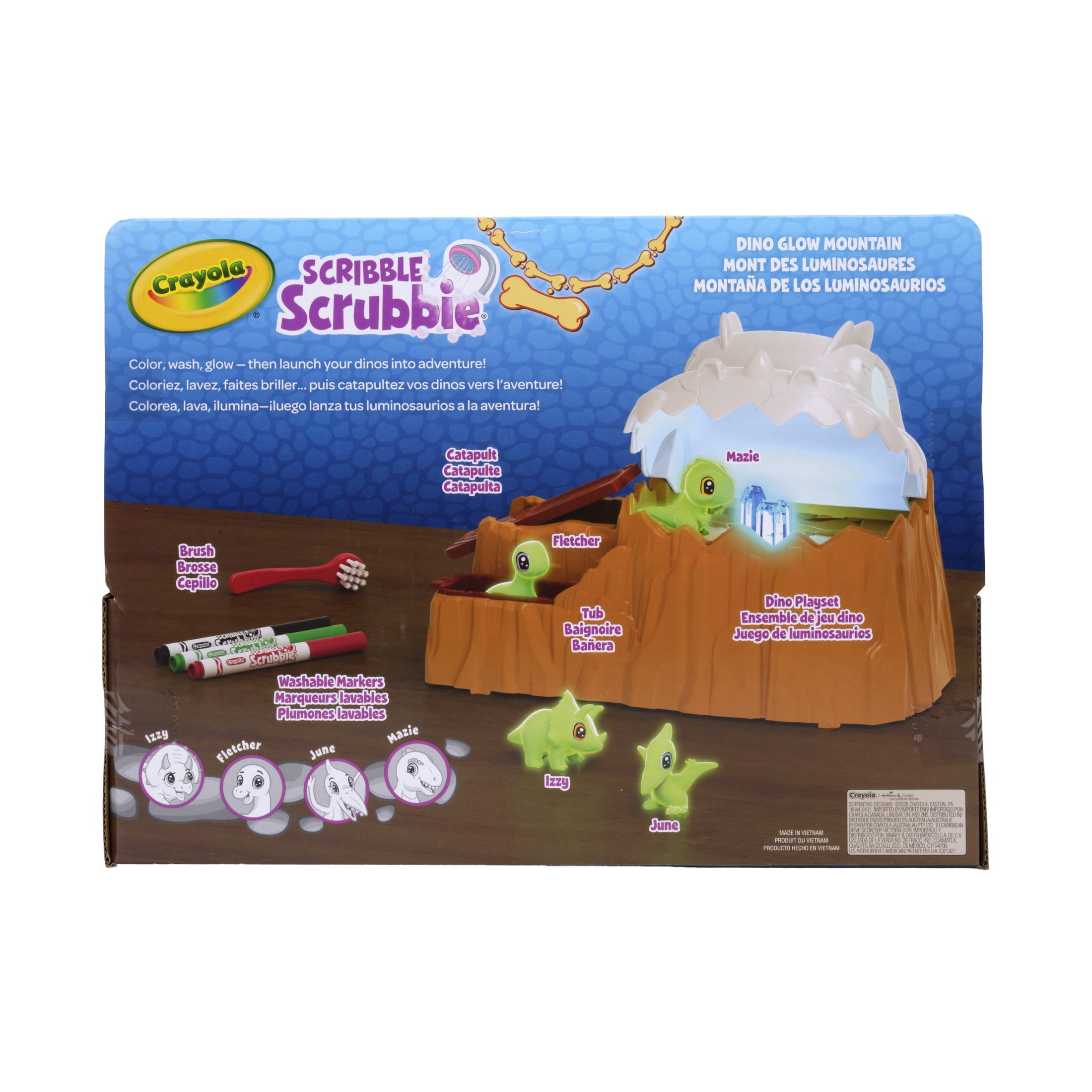Crayola Scribble Scrubbie Dino Glow Mountain Playset, Glow in the Dark Dinosaur Toy, Creative Play, Art Toys & Gifts for Kids, Ages 3+
