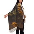 thumbnail image 3 of Rateoe Rustic Sunflower Bouquet Women's Traditional Scarf Wrap Tassel Shawl Fringes Neck Head Shawl Retro Scarf, 3 of 8