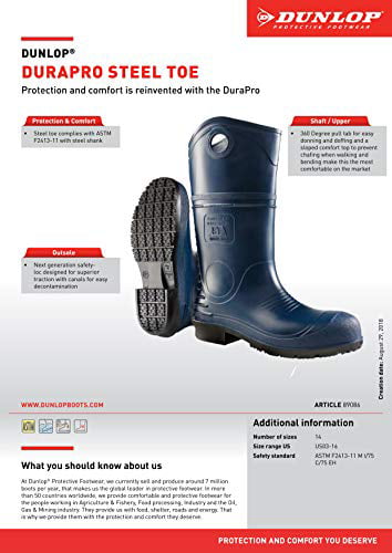 Dunlop Knee BOOTS PVC 7d PR 89086 Blue for sale online 