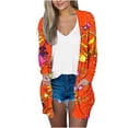 thumbnail image 2 of WXLWZYWL Womens Halloween Cardigan Plus Size Open Front Lightweight Pumkin Bat Spide Web Ghost Witch Print Blouse Cute Spooky Pattern Cardigans, 2 of 6
