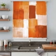 thumbnail image 5 of Burnt Orange Geometric Sheer Curtains 63 Inches Long, Watercolor Ombre Modern Abstract Art Light Filering Curtains, Breathable Simi Curtain Privacy Drapes for Living Room Bedroom Window Treatment, 5 of 9