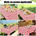 thumbnail image 6 of Rectangle Table Cloth, Waterproof Vinyl Tablecloth with Flannel Backing, Wipeable Buffalo Plaid Table Cover for Valentines & Mothers Day Dining Decorations and Outdoor (Red & White, 60"x102"), 6 of 7