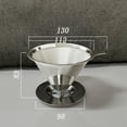 thumbnail image 6 of HomeLife 1 Set Coffee Funnel Filter Stainless Steel Coffee Dripper Heat-resistant Reusable Cone Filter for Home Kitchen, 6 of 13