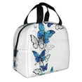 thumbnail image 2 of Balery Blue Flying Butterflies Bolsa de Almuerzo Aislada – Caja de Almuerzo con Papel de Aluminio Grueso, Mantiene la Comida Fresca por 4 Horas, 2 of 8