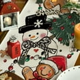 thumbnail image 2 of Snowman Gingerbread Xmas Pine Merry Christmas Table Runner, Seasonal Winter Kitchen Dining Table Decoration for Home Party Decor 13x48 Inch, 2 of 6