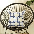 thumbnail image 3 of Blue and White Geometric Squares Decorative Throw Pillow Cover, 3 of 4