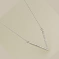 thumbnail image 4 of Anygolds 14K Real Solid Gold 0.05ctw Diamond Chevron V Necklace Minimalist Dainty Chevron V Pendant Pendant Chain Necklace - MNC0054W White Gold, 4 of 5