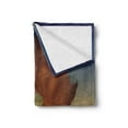thumbnail image 2 of Safari Soft Flannel Fleece Blanket, Savanna Giraffes Exotic Tropic Lands Culture Wild Nature Art Illustration, Cozy Plush for Indoor and Outdoor Use, 50" x 60", Orange Chocolate Blue, by Ambesonne, 2 of 5