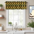thumbnail image 2 of Retro Sunflowers Valance Curtain Summer Yellow Floral Black Background Window Valances Rod Pocket Short Curtains Window Treatments for Kitchen Bedroom Bathroom Laundry 54" x 18", 2 of 9