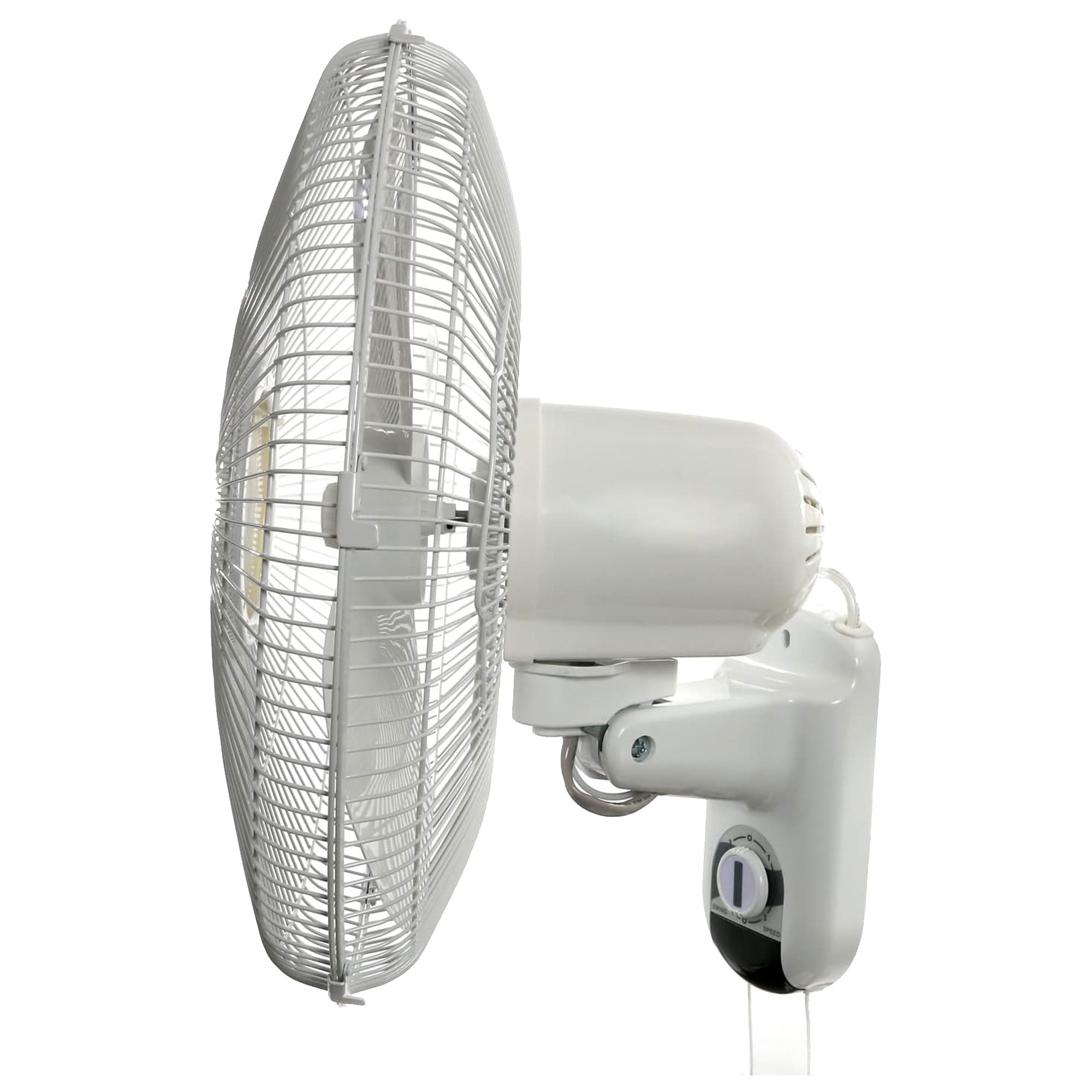 Hurricane Classic 16 Inch 90 Degree Oscillating Wall Mounted Fan, White