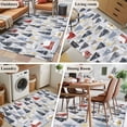 thumbnail image 5 of 4'x6' Area Rugs, Blue Grey Christmas Indoor Outdoor Area Rug for Living Room Bedroom, Watercolor Tree Xmas Snowflake Washable Bathroom Rugs Kitchen Floor Carpet Mats Home Decor Aesthetic, 5 of 8
